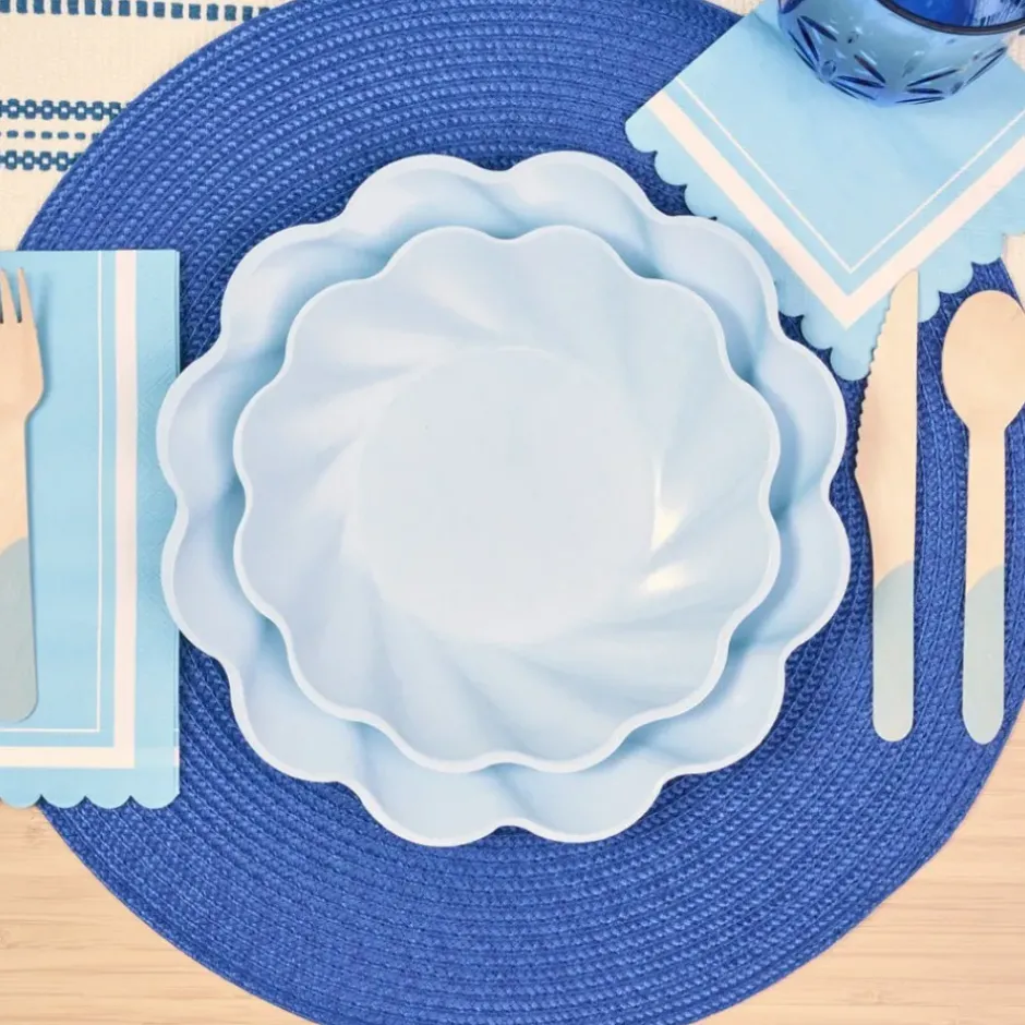 Pomegranate Inc Sky Blue Simply Eco Plates | Set of 8^ Dinnerware