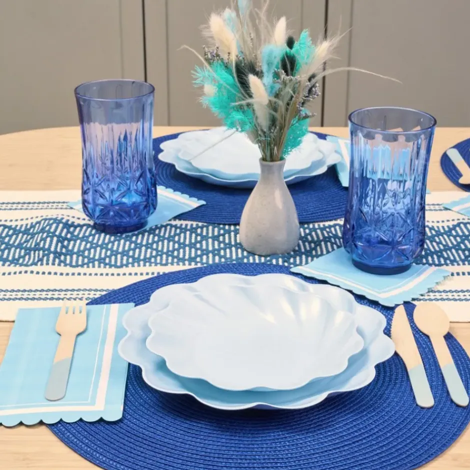 Pomegranate Inc Sky Blue Simply Eco Plates | Set of 8^ Dinnerware