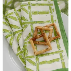 Pomegranate Inc Square Bamboo Napkin Rings | Set of 4^ Rattan, Wicker & Bamboo