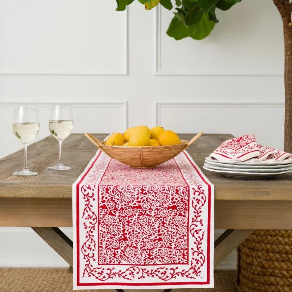Pomegranate Inc Tapestry Deep Red Table Runner^ Table Runners