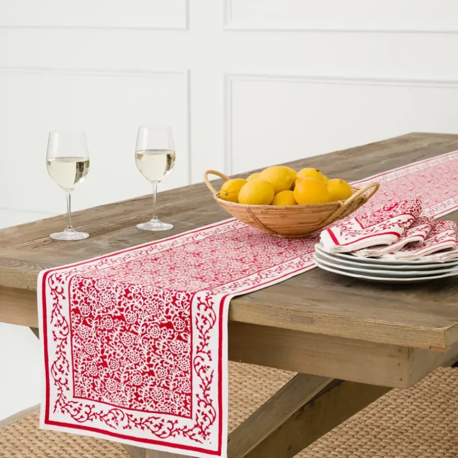 Pomegranate Inc Tapestry Deep Red Table Runner^ Table Runners