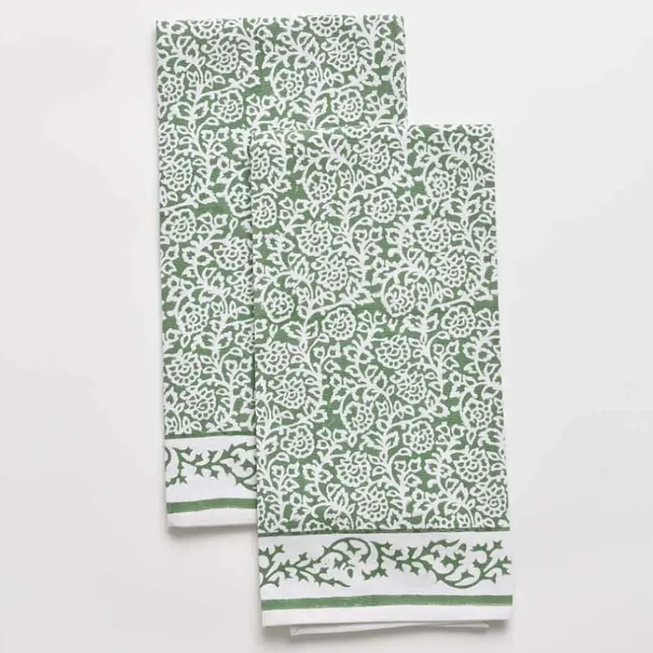 Pomegranate Inc Tapestry Green Tea Towels^ Tea Towels