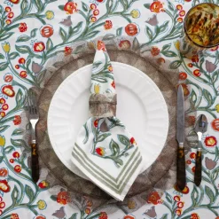 Pomegranate Inc Taupe Poplar Leaf Rice Paper Placemat | Set of 4^ Woven Placemats