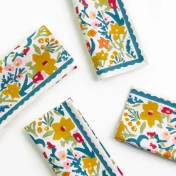 Pomegranate Inc Teal Garden Napkin | Set of 4^ Napkins