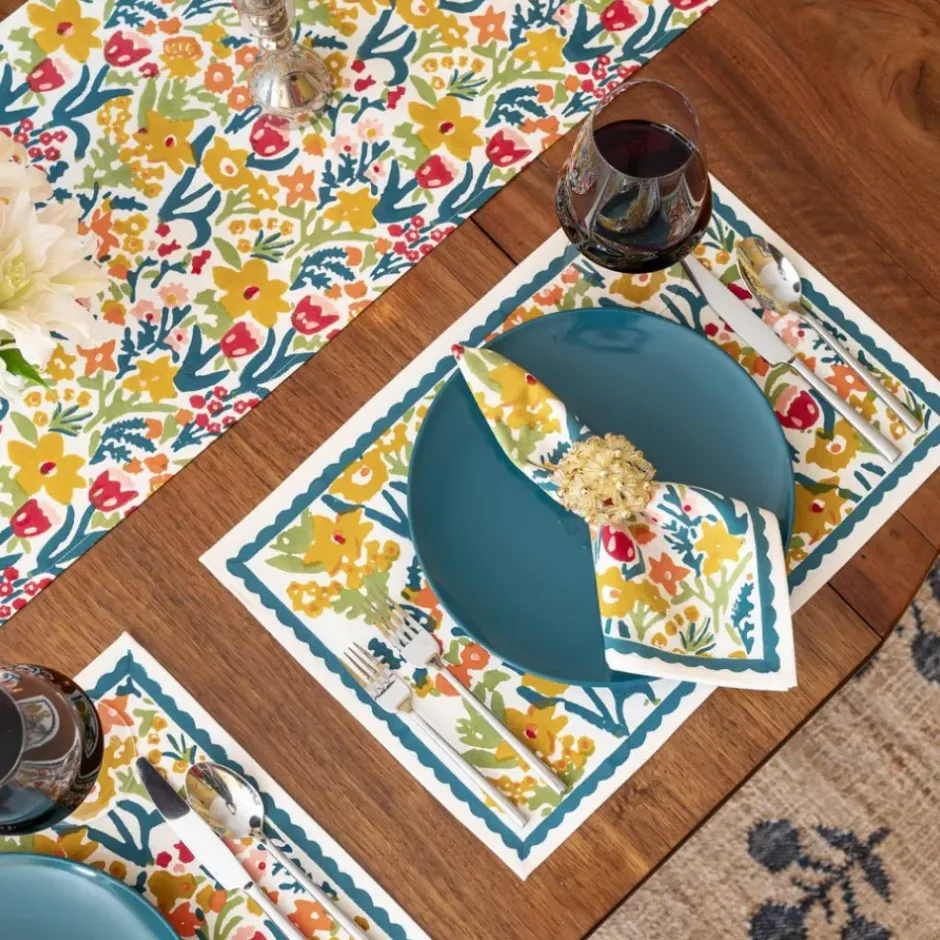 Pomegranate Inc Teal Garden Placemat | Set of 4^ Printed Placemats