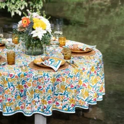 Pomegranate Inc Teal Garden Tablecloth^ Tablecloths
