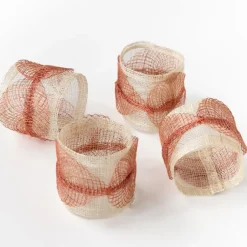 Pomegranate Inc Terracotta Poplar Leaf Napkin Rings | Set of 4^ Napkin Rings