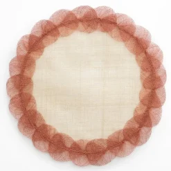 Pomegranate Inc Terracotta Poplar Leaf Rice Paper Placemat | Set of 4^ Woven Placemats