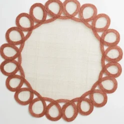 Pomegranate Inc Terracotta Woven Doodles Placemat | Set of 4^ Woven Placemats