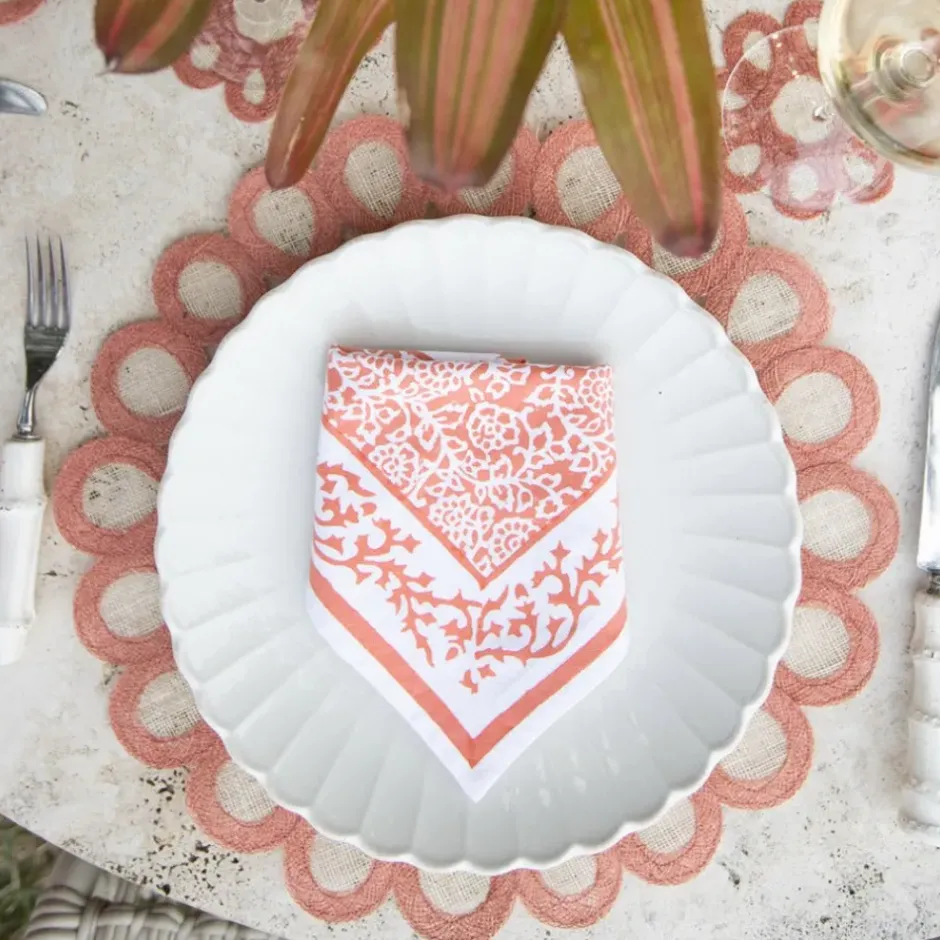 Pomegranate Inc Terracotta Woven Doodles Placemat | Set of 4^ Woven Placemats
