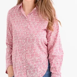 Pomegranate Inc Tulip Sundial Mauveglow Button Down Blouse^ Tops & Tunics
