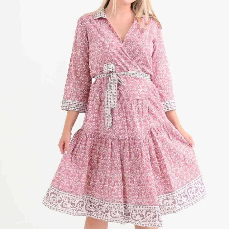 Pomegranate Inc Tulip Sundial Mauveglow Collared Wrap Dress^ Everyday Dresses