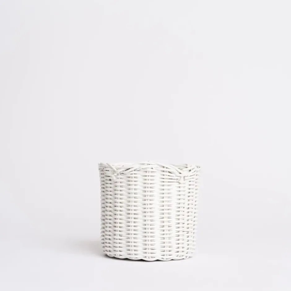 Pomegranate Inc White Wicker Scalloped Container^ Rattan, Wicker & Bamboo