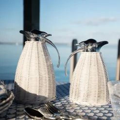 Pomegranate Inc White Wicker Thermos^ Serveware|Rattan, Wicker & Bamboo