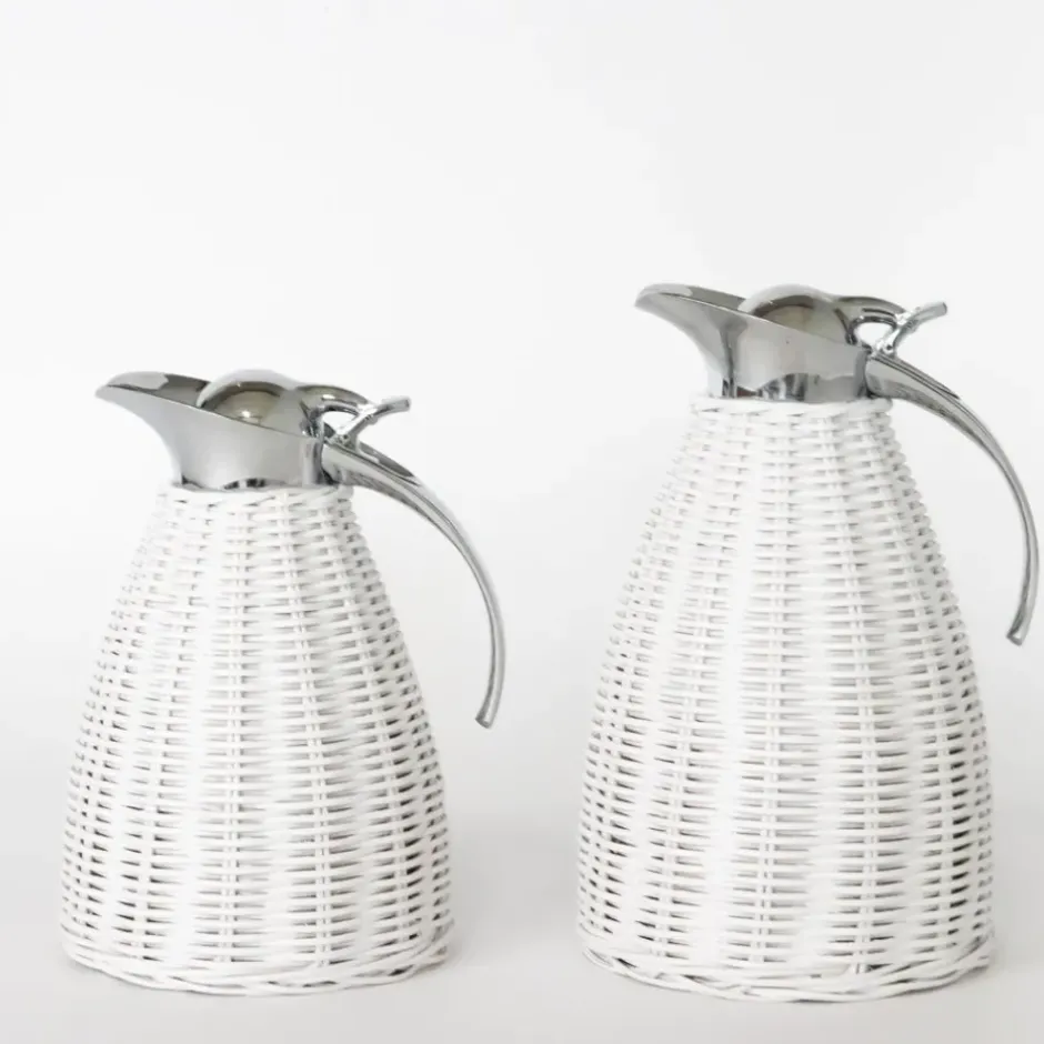 Pomegranate Inc White Wicker Thermos^ Serveware|Rattan, Wicker & Bamboo