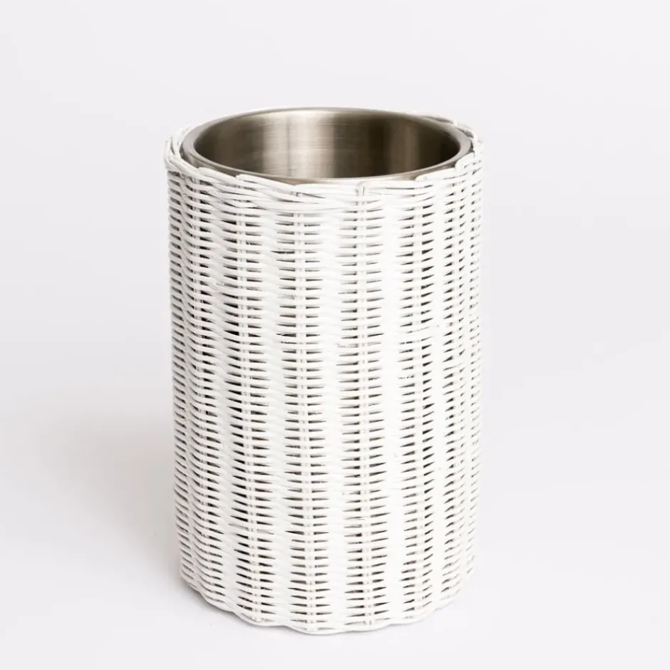 Pomegranate Inc White Wicker Wine Cooler^ Serveware|Rattan, Wicker & Bamboo