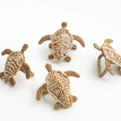 Pomegranate Inc Wooden Bead Turtle Napkin Ring | Set of 4^ Napkin Rings