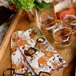 Pomegranate Inc Wooden Serving Tray with Brass Snaffle Handles^ Serveware