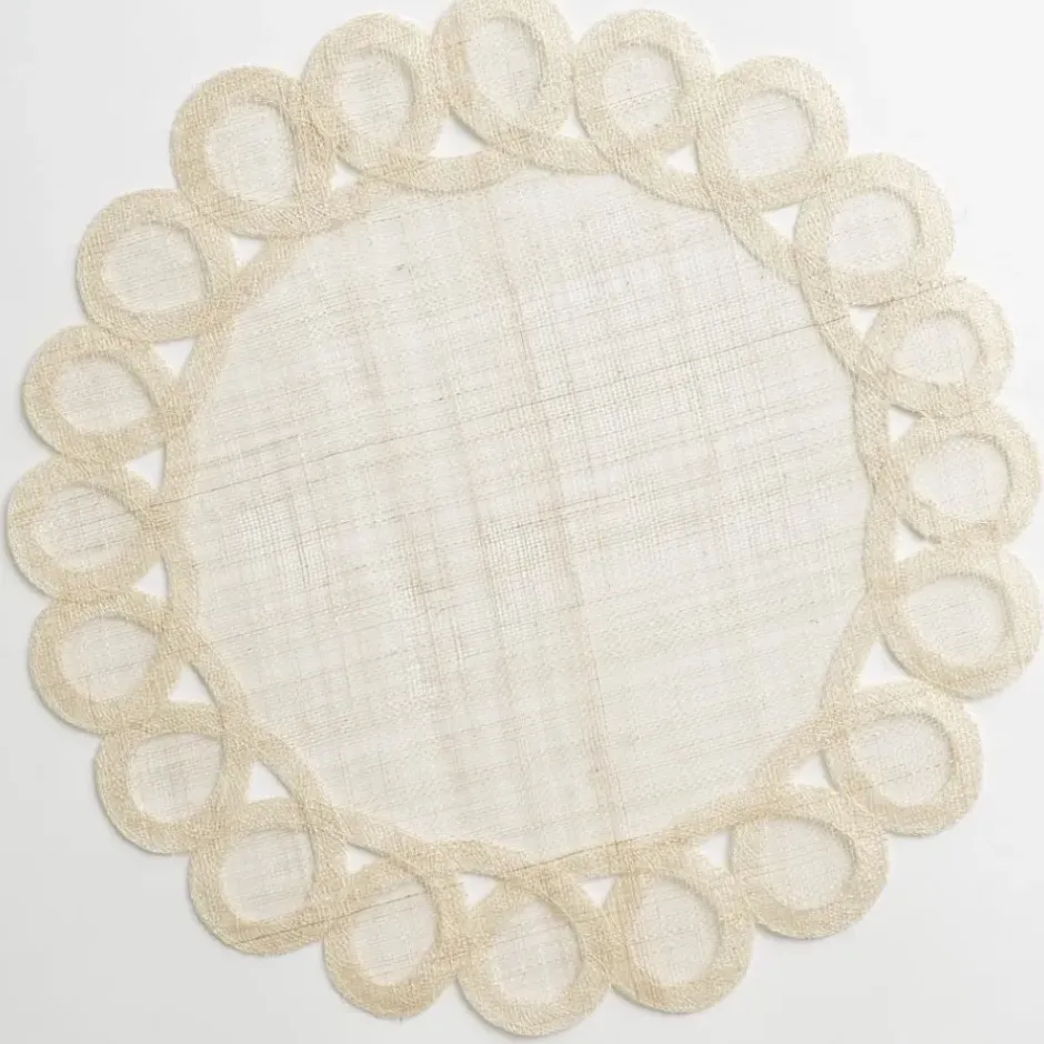 Pomegranate Inc Woven Doodles Placemat in Bone | Set of 4^ Woven Placemats