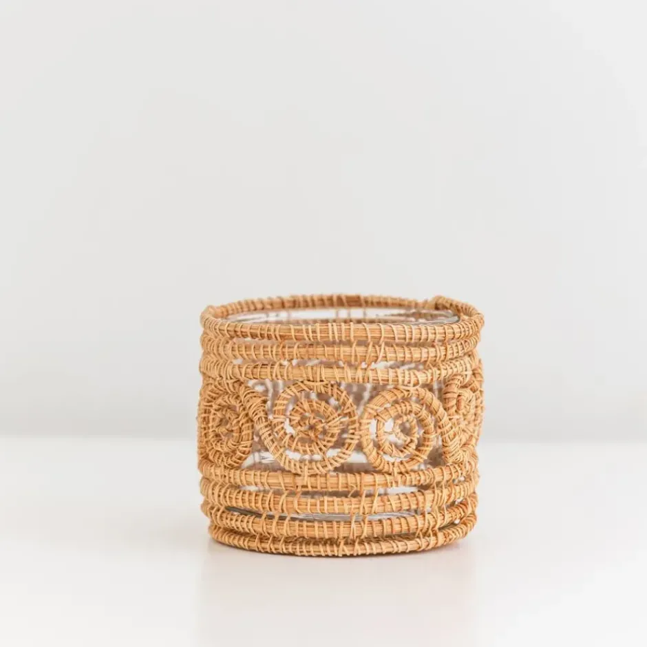 Pomegranate Inc Woven Natural Candle Holder / Vase Small^ Candle Holders, Vases & Lamps|Rattan, Wicker & Bamboo