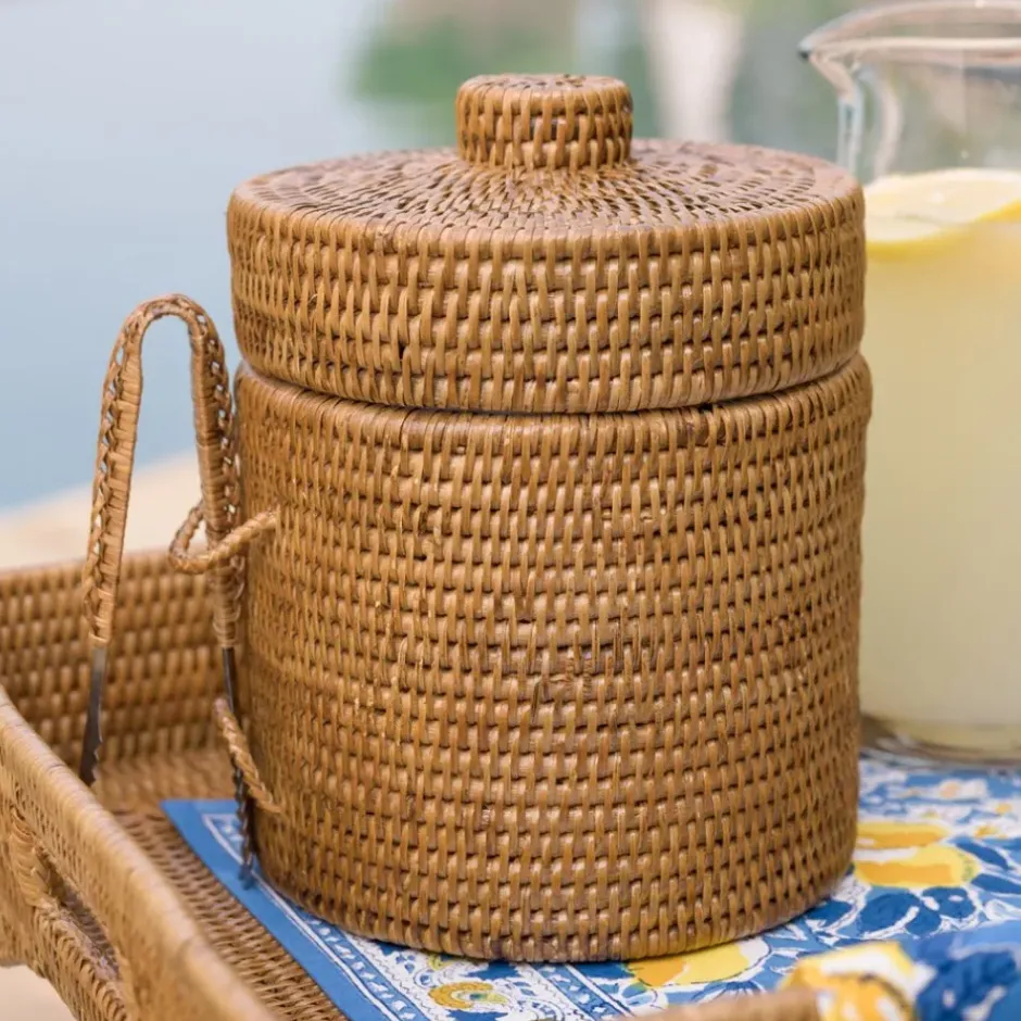 Pomegranate Inc Woven Rattan Lidded Ice Bucket^ Serveware|Rattan, Wicker & Bamboo
