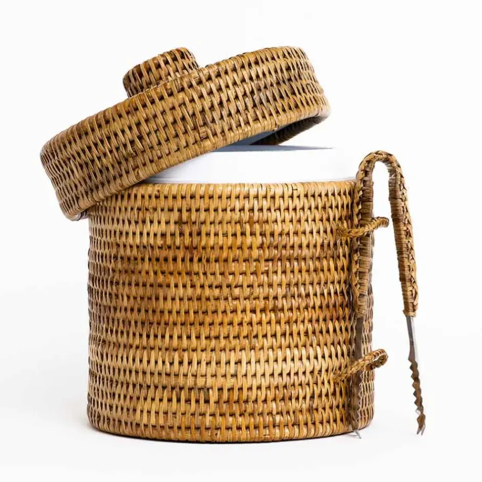 Pomegranate Inc Woven Rattan Lidded Ice Bucket^ Serveware|Rattan, Wicker & Bamboo