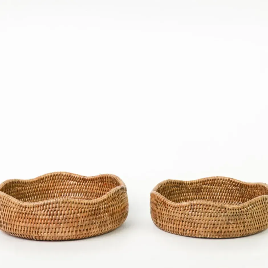 Pomegranate Inc Woven Rattan Scalloped Bowl^ Serveware|Rattan, Wicker & Bamboo