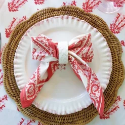 Pomegranate Inc Woven Rattan Scalloped Placemats | Set of 4^ Rattan, Wicker & Bamboo|Woven Placemats