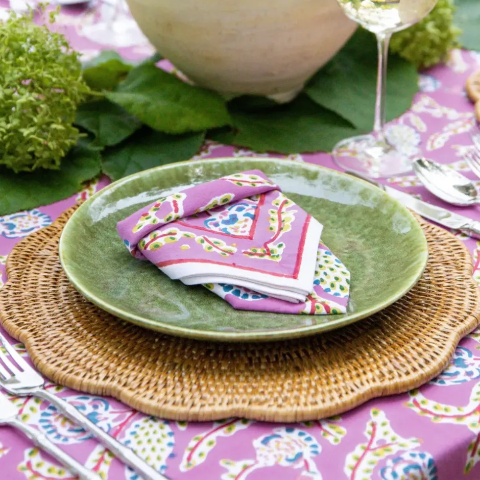 Pomegranate Inc Woven Rattan Scalloped Placemats | Set of 4^ Rattan, Wicker & Bamboo|Woven Placemats