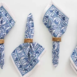 Pomegranate Inc Wrapped Bamboo Napkin Rings | Set of 4^ Napkin Rings|Rattan, Wicker & Bamboo
